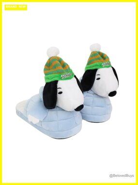 Snoopy 3D Plush Slippers Women's Size 9-10 Slip-On Round Toe